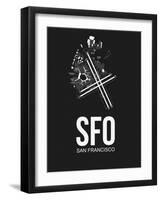 SFO San Francisco Airport Black-NaxArt-Framed Art Print