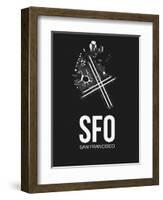 SFO San Francisco Airport Black-NaxArt-Framed Art Print