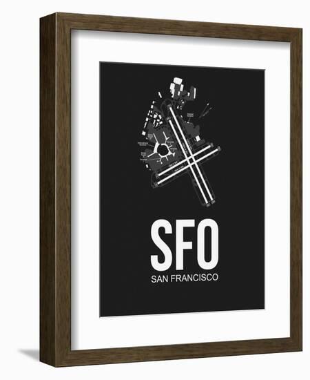 SFO San Francisco Airport Black-NaxArt-Framed Art Print