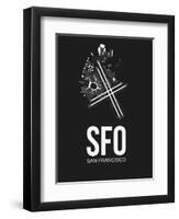 SFO San Francisco Airport Black-NaxArt-Framed Art Print