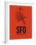 SFO San Francisco Airport Orange-NaxArt-Framed Art Print