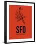 SFO San Francisco Airport Orange-NaxArt-Framed Art Print