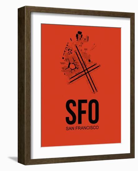 SFO San Francisco Airport Orange-NaxArt-Framed Art Print