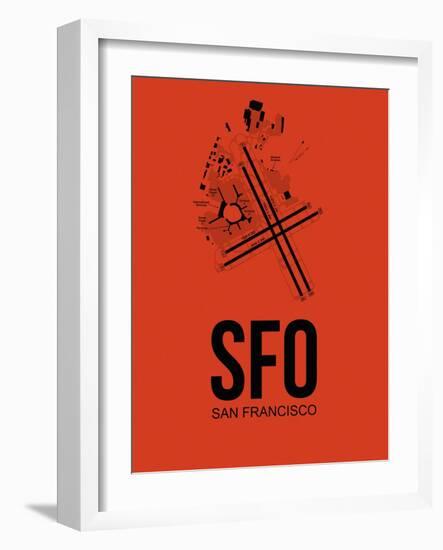 SFO San Francisco Airport Orange-NaxArt-Framed Art Print