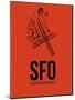 SFO San Francisco Airport Orange-NaxArt-Mounted Art Print