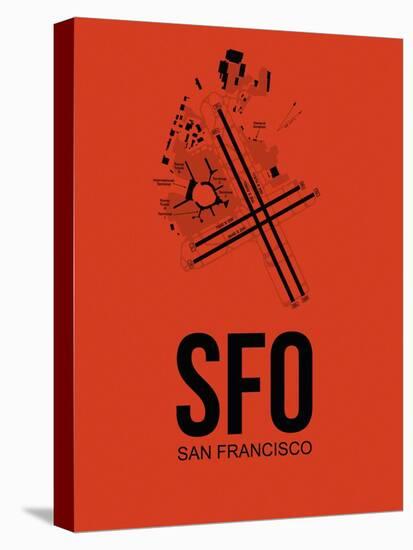SFO San Francisco Airport Orange-NaxArt-Stretched Canvas