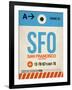 SFO San Francisco Luggage Tag 1-NaxArt-Framed Art Print