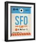 SFO San Francisco Luggage Tag 1-NaxArt-Framed Art Print