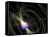 SGR 1806-20 Magnetar Including Magnetic Field Lines-Stocktrek Images-Framed Stretched Canvas