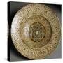 Sgraffito Decorated Plate with Central Shield, Ceramic, Tuscan Manufacture, Italy, Ca 1540-null-Stretched Canvas