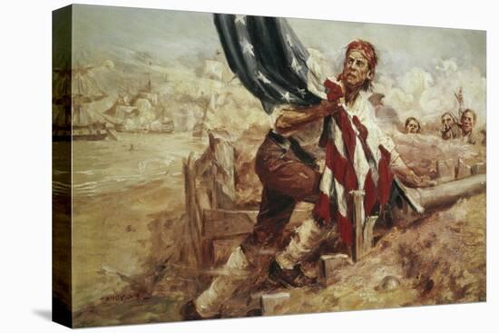 Sgt William Jasper Replacing the Flag (Cont)-Frederick Coffay Yohn-Stretched Canvas