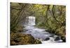 Sgwd yr Eira waterfall on the Afon Mellte river near Ystradfellte, Brecon Beacons National Park, Po-Adam Burton-Framed Photographic Print