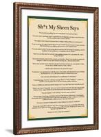 Sh*t My Sheen Says Charlie Sheen Quotes Movie-null-Framed Art Print