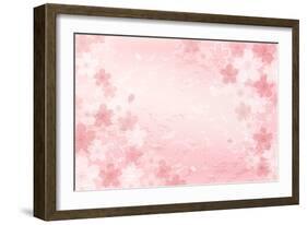 Shabby Chic Cherry Blossom Background-norwayblue-Framed Art Print