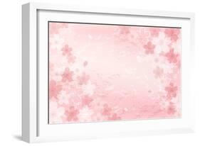 Shabby Chic Cherry Blossom Background-norwayblue-Framed Art Print