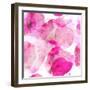 Shabby-Chic Roses, Gerberas and Peonies Seamless Pattern. Abstract Watercolor and Photo Picture. Mi-Liia Chevnenko-Framed Art Print