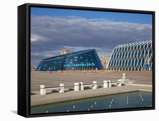 Shabyt Palace of Arts and Palace of Independence, Astana, Kazakhstan, Central Asia, Asia-Jane Sweeney-Framed Stretched Canvas