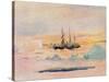 Shackleton's Ship, the Nimrod, in Mcmurdo Sound, 1912-George Marston-Stretched Canvas