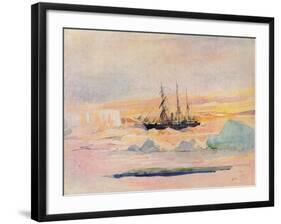 Shackleton's Ship, the Nimrod, in Mcmurdo Sound, 1912-George Marston-Framed Giclee Print