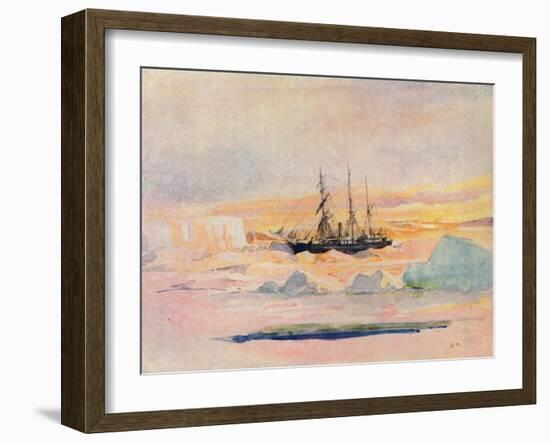 Shackleton's Ship, the Nimrod, in Mcmurdo Sound, 1912-George Marston-Framed Giclee Print