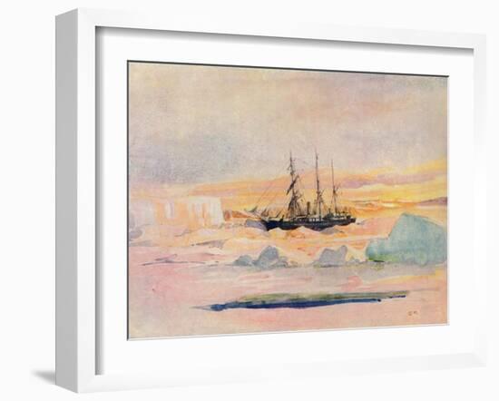 Shackleton's Ship, the Nimrod, in Mcmurdo Sound, 1912-George Marston-Framed Giclee Print