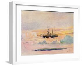 Shackleton's Ship, the Nimrod, in Mcmurdo Sound, 1912-George Marston-Framed Giclee Print