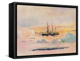 Shackleton's Ship, the Nimrod, in Mcmurdo Sound, 1912-George Marston-Framed Stretched Canvas