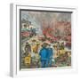 Shacktown (`Hooverville') Being Burned Down by Orders of the City Authorities-Ronald Ginther-Framed Giclee Print