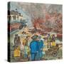 Shacktown (`Hooverville') Being Burned Down by Orders of the City Authorities-Ronald Ginther-Stretched Canvas