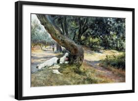 Shade in Olive Grove-Francesco Vinea-Framed Giclee Print