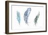 Shades of Blue Feathers-Angela Bawden-Framed Art Print