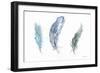 Shades of Blue Feathers-Angela Bawden-Framed Art Print