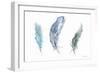 Shades of Blue Feathers-Angela Bawden-Framed Art Print