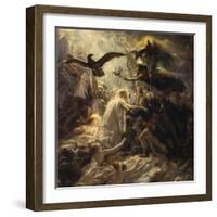 Shades of French Warriors Led into Odin's Palace by Victory, 1802-Anne-Louis Girodet de Roussy-Trioson-Framed Giclee Print
