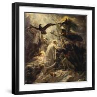 Shades of French Warriors Led into Odin's Palace by Victory, 1802-Anne-Louis Girodet de Roussy-Trioson-Framed Giclee Print