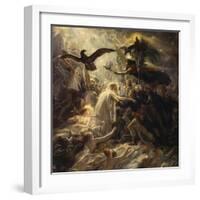 Shades of French Warriors Led into Odin's Palace by Victory, 1802-Anne-Louis Girodet de Roussy-Trioson-Framed Giclee Print