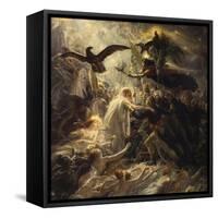 Shades of French Warriors Led into Odin's Palace by Victory, 1802-Anne-Louis Girodet de Roussy-Trioson-Framed Stretched Canvas