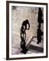 Shadow and Silhouette of Cyclistist and Pedestrian, New York, New York, USA-null-Framed Photographic Print