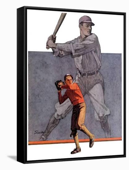 "Shadow Batter,"October 8, 1932-John E. Sheridan-Framed Stretched Canvas