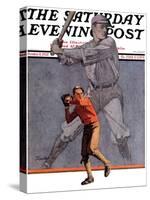 "Shadow Batter," Saturday Evening Post Cover, October 8, 1932-John E. Sheridan-Stretched Canvas