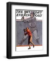 "Shadow Batter," Saturday Evening Post Cover, October 8, 1932-John E. Sheridan-Framed Giclee Print