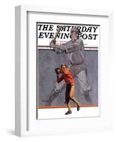 "Shadow Batter," Saturday Evening Post Cover, October 8, 1932-John E. Sheridan-Framed Giclee Print