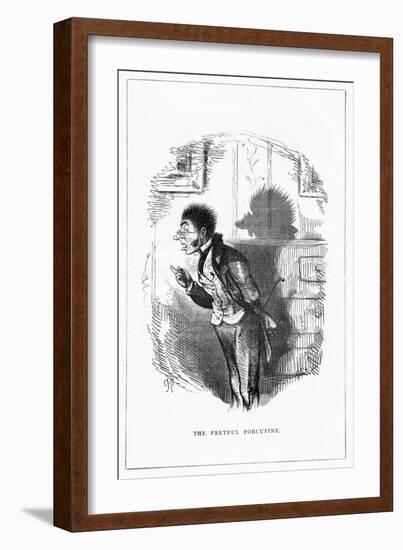 Shadow Drawing. C.H. Bennett, Porcupine-Charles H Bennett-Framed Art Print