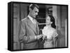 SHADOW OF A DOUBT, 1943 directed by ALFRED HITCHCOCK Joseph Cotten / Teresa Wright (b/w photo)-null-Framed Stretched Canvas