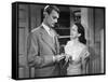 SHADOW OF A DOUBT, 1943 directed by ALFRED HITCHCOCK Joseph Cotten / Teresa Wright (b/w photo)-null-Framed Stretched Canvas