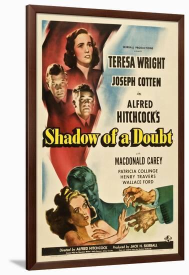 Shadow of a Doubt, 1943, Directed by Alfred Hitchcock-null-Framed Giclee Print
