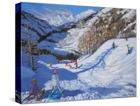 Shadow of a Fir Tree, And Skiers Tignes, 2014-Andrew Macara-Stretched Canvas