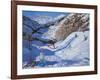 Shadow of a Fir Tree, And Skiers Tignes, 2014-Andrew Macara-Framed Giclee Print