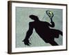 Shadow of a Male Tennis Player Playing Tennis-null-Framed Photographic Print