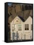 Shadow of Couple Walking Past Beach Huts, Granite Boulders, Cote De Granit Rose, Brittany-David Hughes-Framed Stretched Canvas